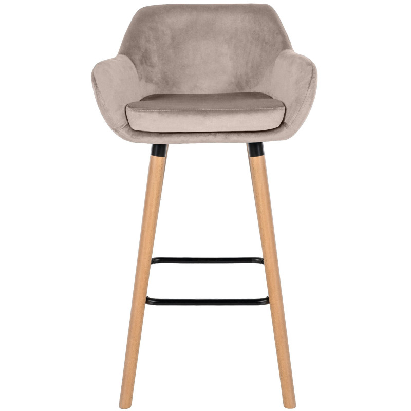 Tabouret de bar Grant velours crème