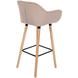 Tabouret de bar Grant velours gris clair