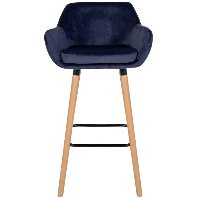 Tabouret de bar Grant velours bleu foncé