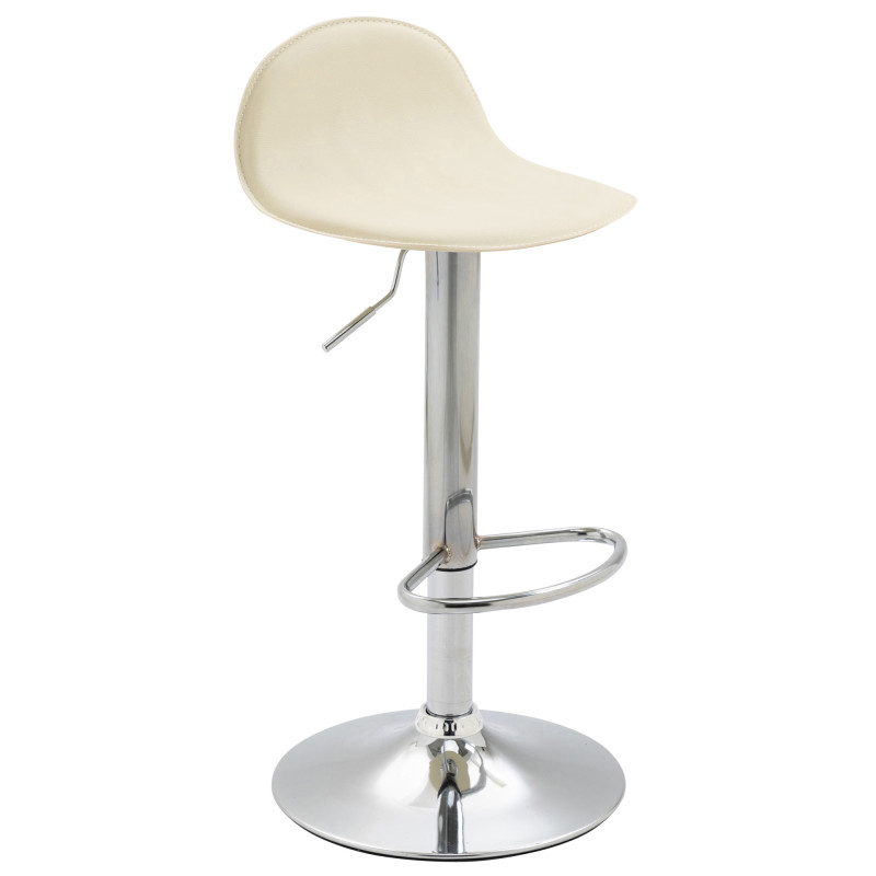 Lot de 2 tabourets de bar Lana V2 chromés crème