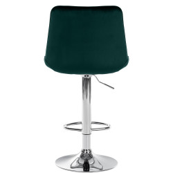 Set de 2 Taburetes de bar Toni en terciopelo Verde,Metal cromado