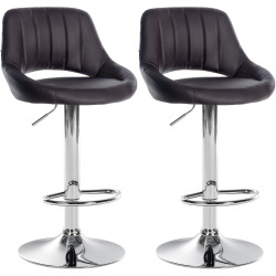 Lot de 2 tabourets de bar Milet simili cuir C marron