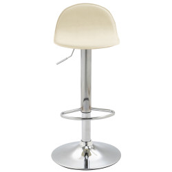 Lot de 2 tabourets de bar Lana V2 chromés crème