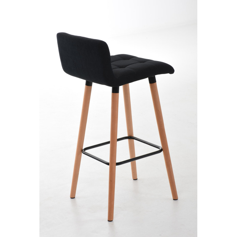 Ensemble de 2 tabourets de bar Lincoln en tissu naturel noir