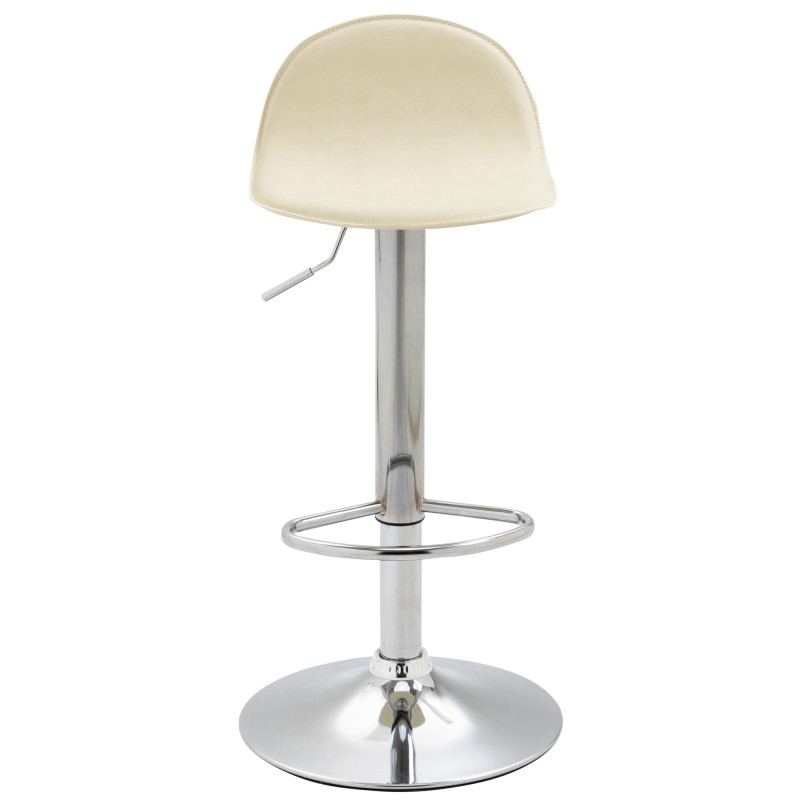 Lot de 2 tabourets de bar Lana V2 chromés crème