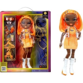 Rainbow High S23 Fashion Doll - Poupée 27 cm Michelle St Charles (Orange Fluo) - 1 tenue, 1 paire de chaussures et des accessoir