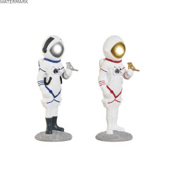 Figurine Décorative Home ESPRIT Bleu Blanc Rouge Argenté Femme Astronaute 10 x 11 x 29 cm (2 Unités)
