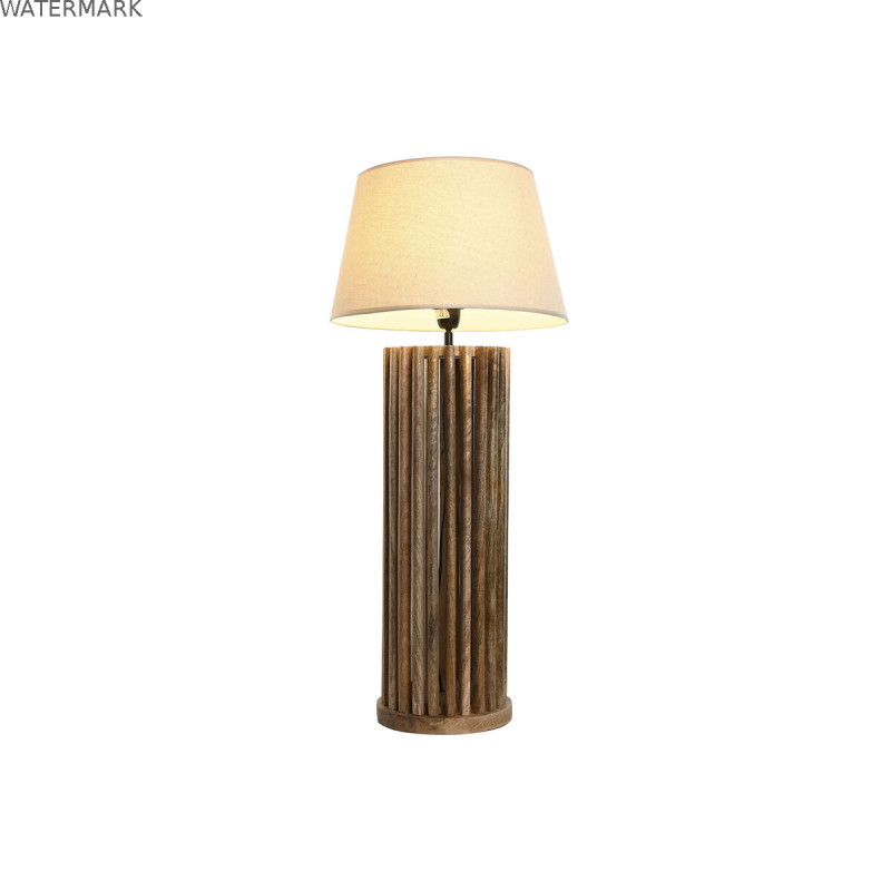Lampe de bureau Home ESPRIT Marron Bois de manguier 50 W 220 V 23 x 23 x 72 cm