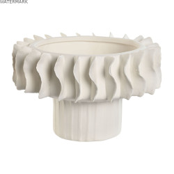 Centre de Table Home ESPRIT Blanc Ondes Moderne 22 x 22 x 14 cm