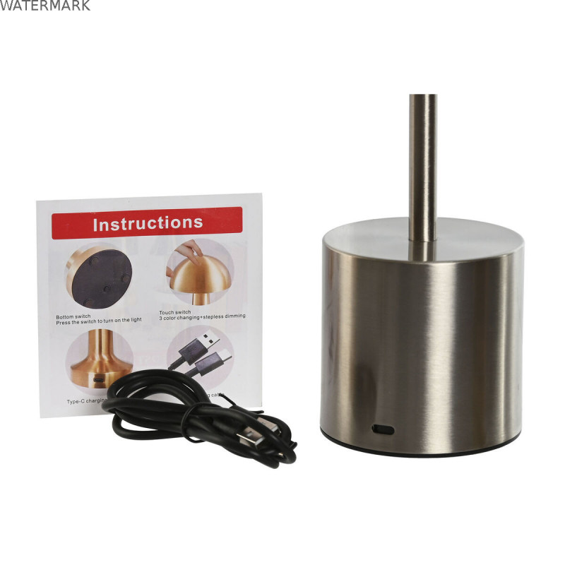 Lampe de bureau Home ESPRIT Cuivre Doré Argenté 8 x 8 x 34 cm (3 Unités)