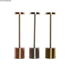 Lampe de bureau Home ESPRIT Cuivre Doré Argenté 8 x 8 x 34 cm (3 Unités)
