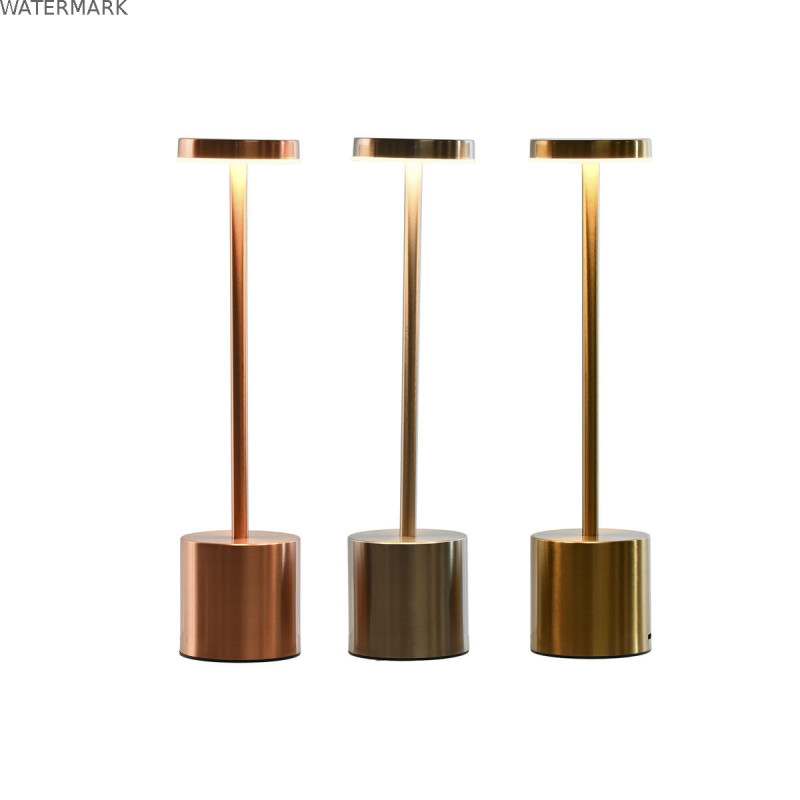 Lampe de bureau Home ESPRIT Cuivre Doré Argenté 8 x 8 x 34 cm (3 Unités)