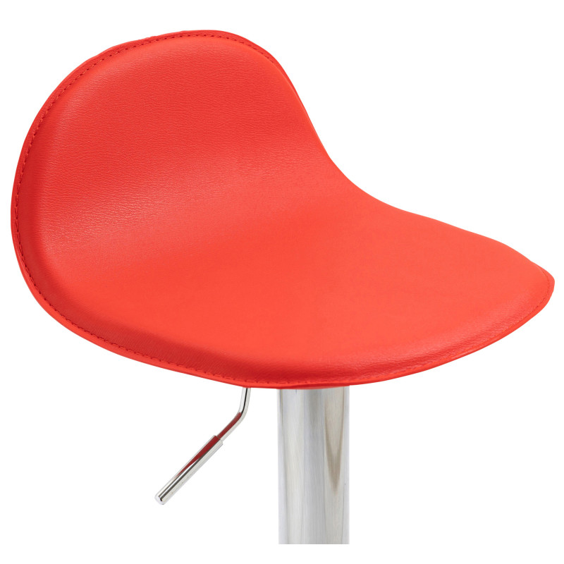 Lot de 2 tabourets de bar Lana V2 chromés rouge