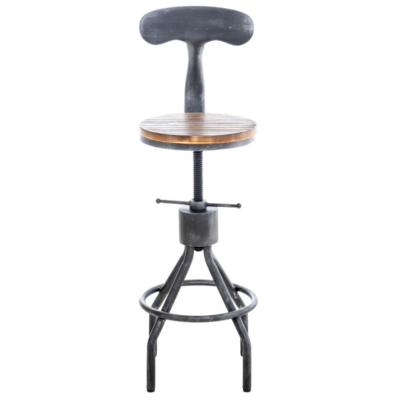 Juego de 2 taburetes de bar Hanam Plateado antiguo