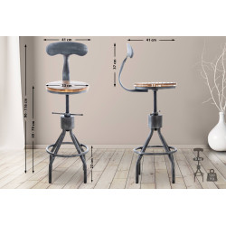 Ensemble de 2 tabourets de bar Hanam argent antique