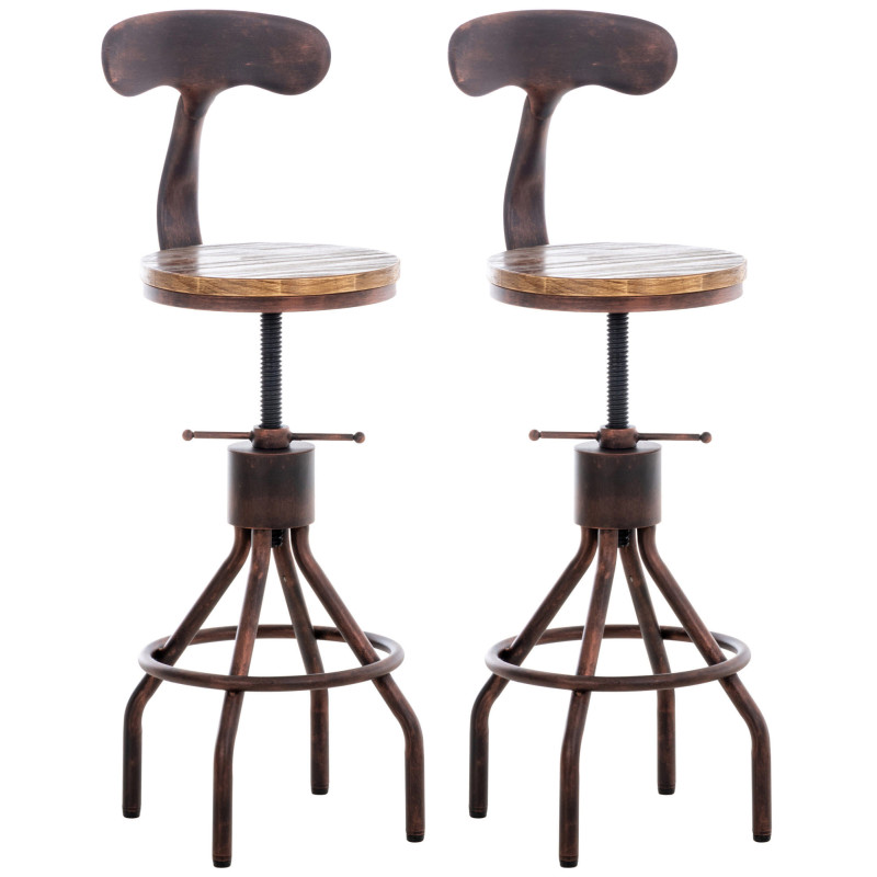 Ensemble de 2 tabourets de bar Hanam bronze