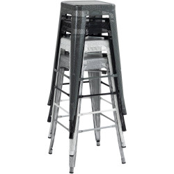 Set de 4 Taburetes de bar Fletcher Plateado