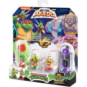 Figurines Tortues Ninja - Akedo - Raphael vs Rocksteady - Extérieur - 6 ans - Multicolore