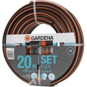 GARDENA Kit complet tuyau d'arrosage ComfortFLEX - Longueur 20m - Ш15mm - Anti noeud et indéformable - Garantie 20 ans (18044-26