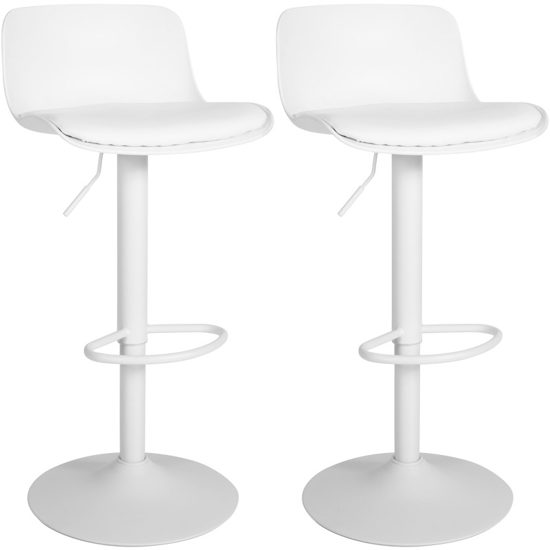 Set de 2 Taburetes de bar Almada en polipiel Blanco