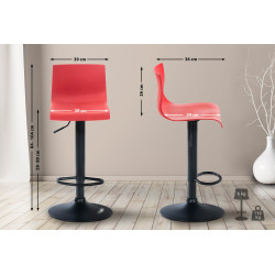 Taburete de bar Hover Rojo,Metal negro mate