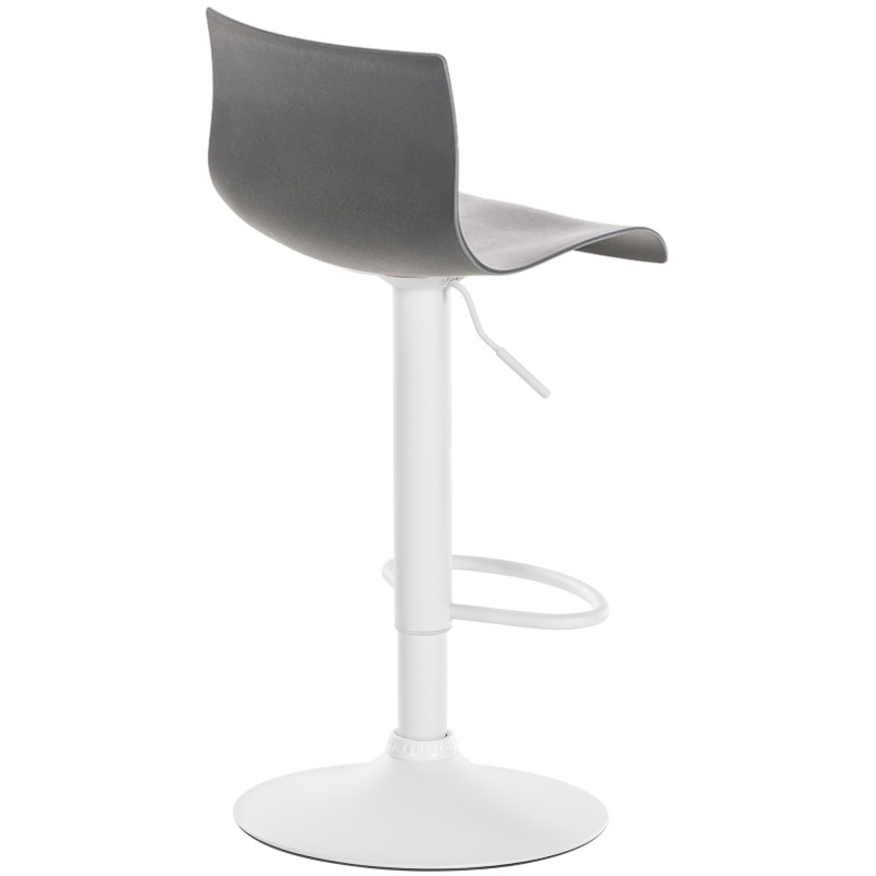 Taburete de bar Hover Gris,Metal blanco mate