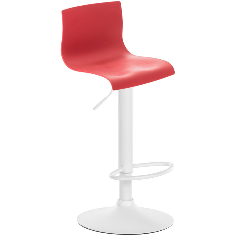 Taburete de bar Hover Rojo,Metal blanco mate