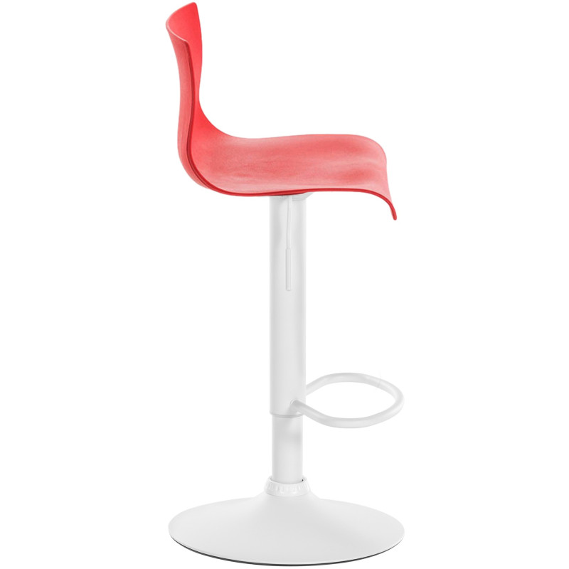 Taburete de bar Hover Rojo,Metal blanco mate