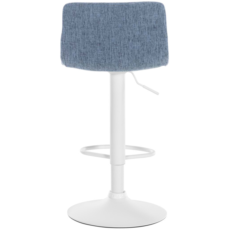 Taburete de Bar Hover en Tela Azul,Metal blanco mate