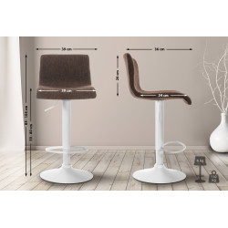 Tabouret de bar Hoover tissu W marron