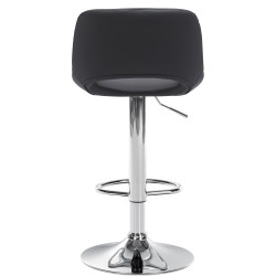 Lot de 2 tabourets de bar Camden, similicuir, chrome-noir
