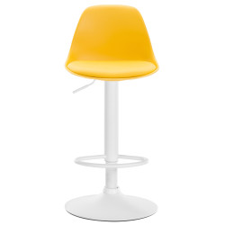 Tabouret de bar Kiel en cuir artificiel blanc jaune