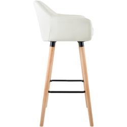 Lot de 2 tabourets de bar Grant simili cuir crème