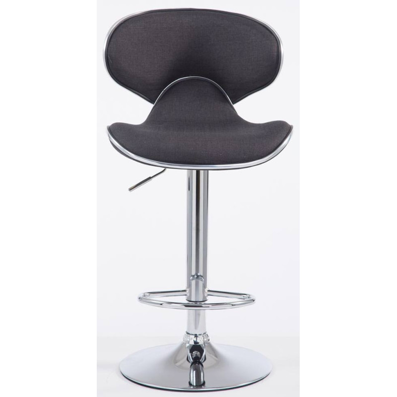 Lot de 2 tabourets de bar Las Vegas V2 tissu chromé gris foncé