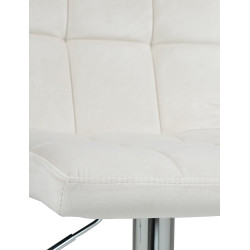 Lot de 2 tabourets de bar en velours Pérou en chrome et crème