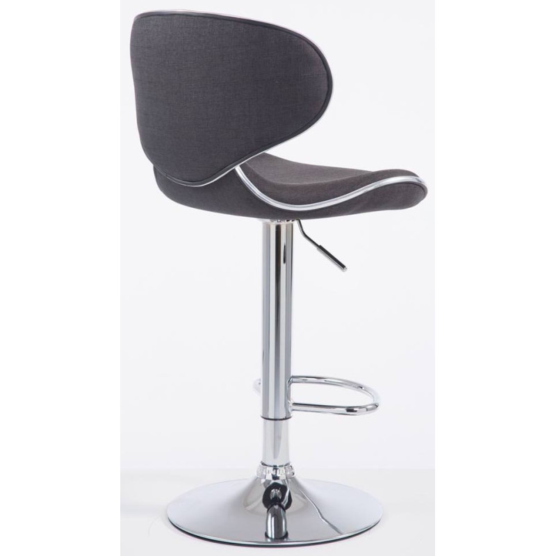 Lot de 2 tabourets de bar Las Vegas V2 tissu chromé gris foncé