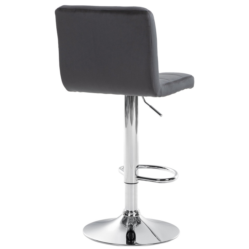 Lot de 2 tabourets de bar Pérou velours chrome noir