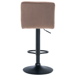 Lot de 2 tabourets de bar Pérou velours noir marron