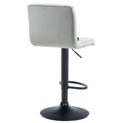 Lot de 2 tabourets de bar Pérou velours noir gris