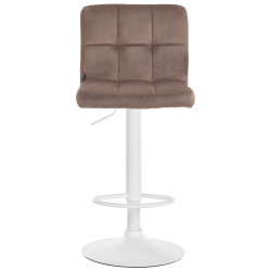 Ensemble de 2 tabourets de bar en velours blanc du Pérou brun