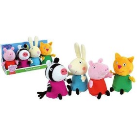 Coffret peluche Peppa Pig Jemini - Peppa et ses amis - Zuzu Zebra, Mle Rabbit, Candy Cat