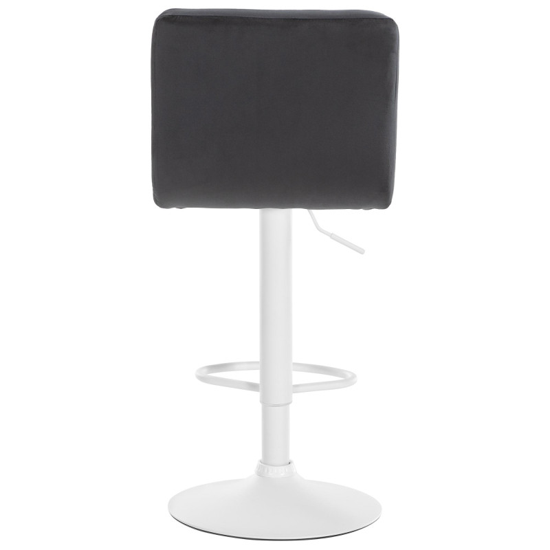 Lot de 2 tabourets de bar Pérou velours blanc noir