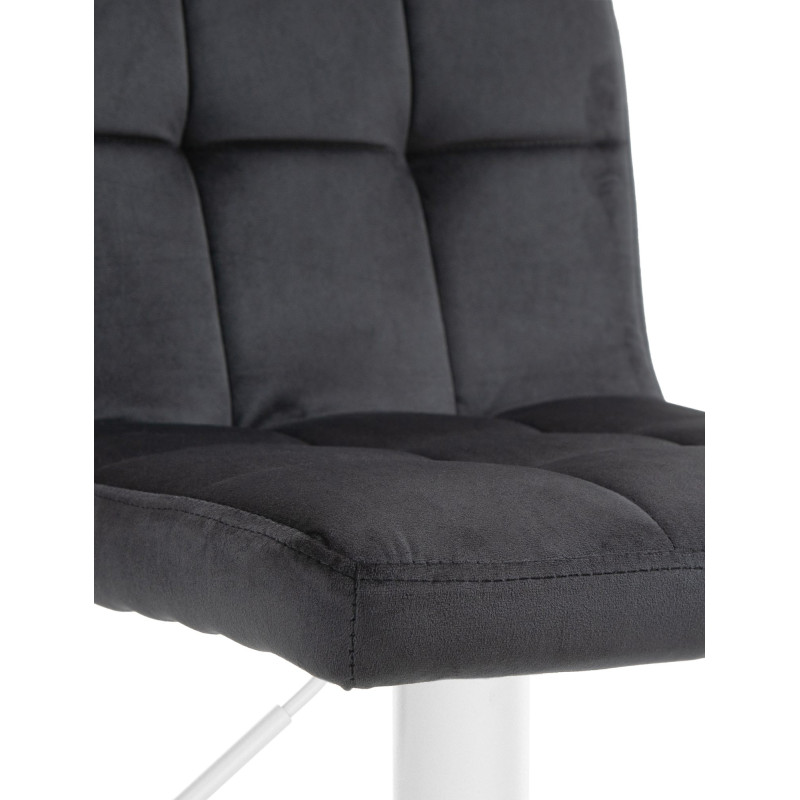 Lot de 2 tabourets de bar Pérou velours blanc noir