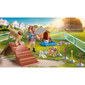 PLAYMOBIL 70676 City life Set Educatrice et chiens, Pour Enfant, des 4 ans, 37 pieces