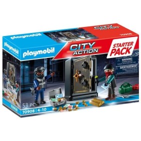 PLAYMOBIL - 70908 - Starter Pack Policier cambrioleur de coffre-fort