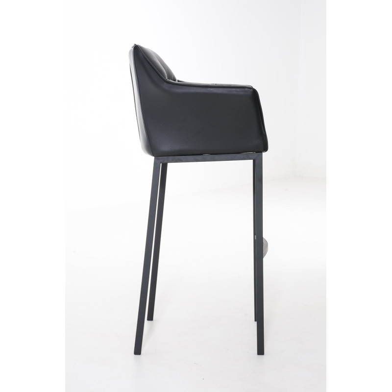 Tabouret de bar Damaso B avec structure à 4 pieds noir
