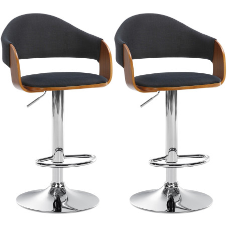 2er Set Barhocker Nilse Stoff chrom