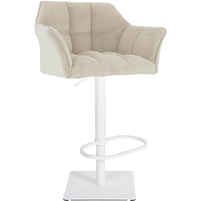 Tabouret de bar Damaso W Cord crème