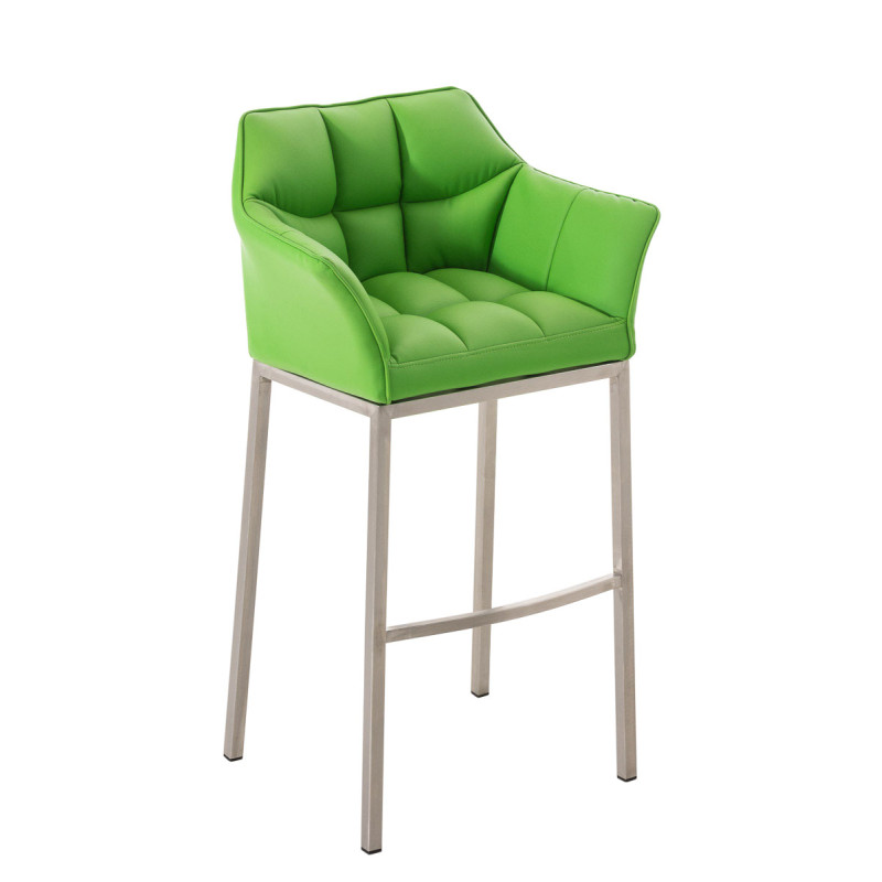 Tabouret de bar Damaso E avec structure à 4 pieds vert