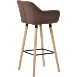 Lot de 2 tabourets de bar Grant tissu café